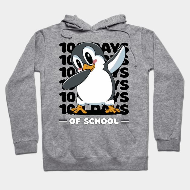 100 Days of school typography featuring a Dabbing Penguin #3 Hoodie by XYDstore